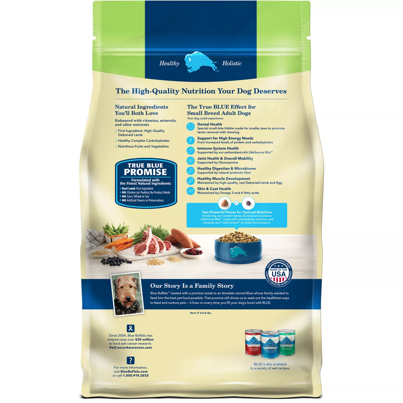 Blue Buffalo Life Protection Formula Adult Small Breed Dry Dog Food - Lamb & Brown Rice Recipe - 15 lb