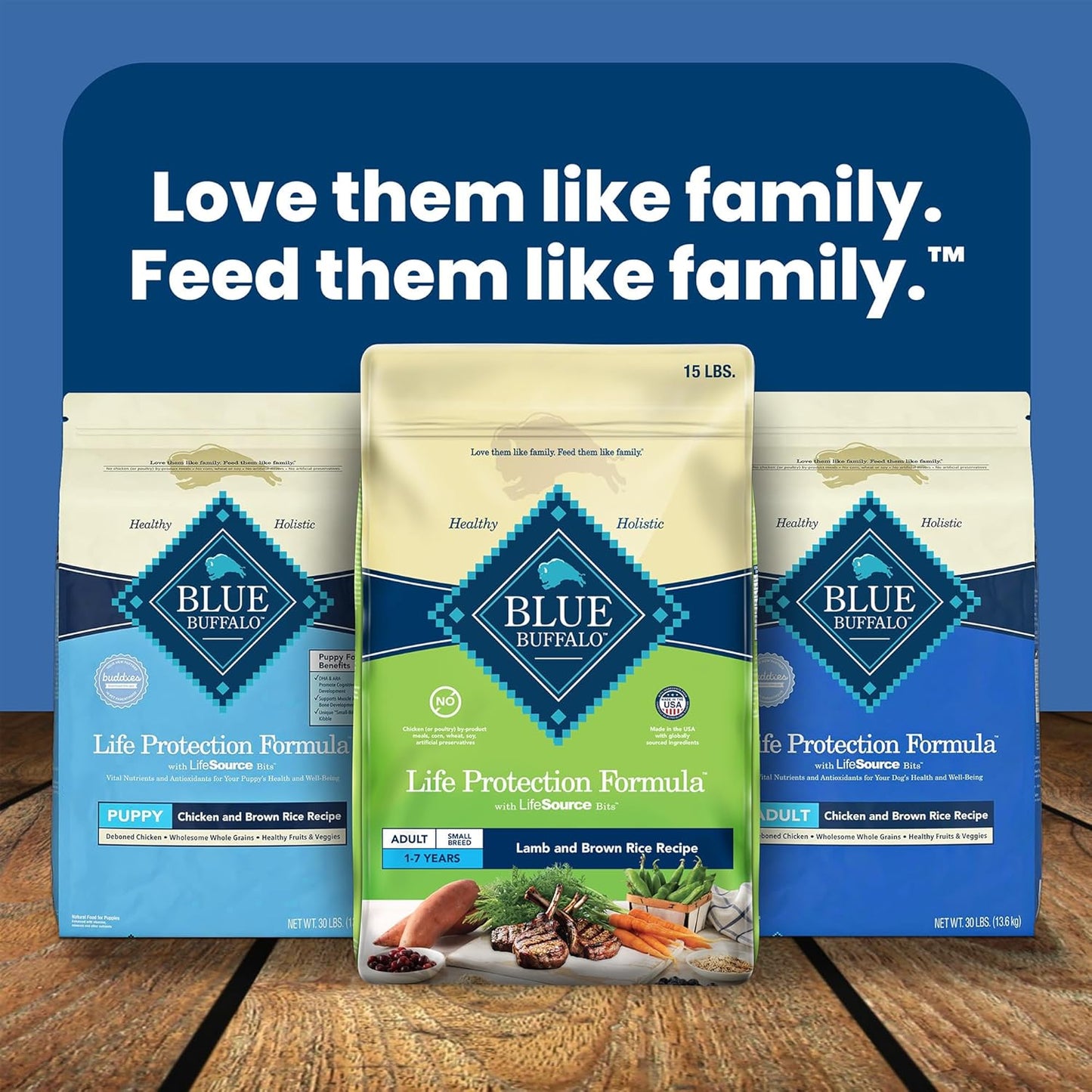 Blue Buffalo Life Protection Formula Adult Small Breed Dry Dog Food - Lamb & Brown Rice Recipe - 15 lb