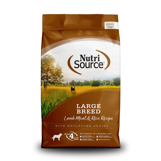 NutriSource Adult Dog Food Made with Lamb Meal and Rice Large Breed with Wholesome Grains 30LB Dry Dog Food